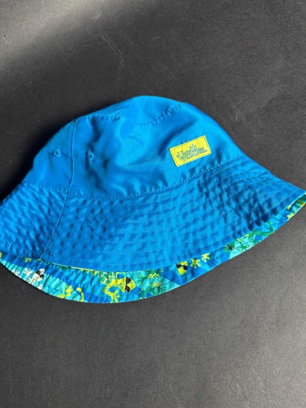 Blue Bucket Hat with Tropical Trim for toddler
